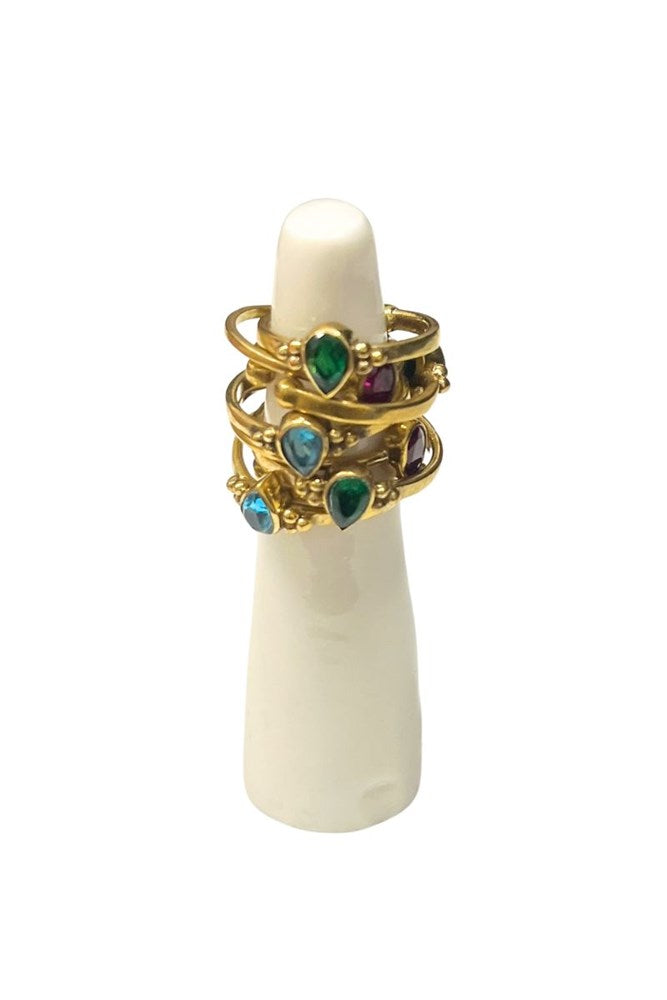 Shop Gemstone Petite Gold Rings – Delicate Treasures from India By Origen Imports - Origen Imports