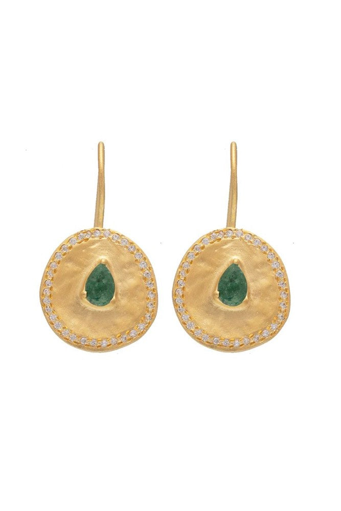 Shop Green Aventurine Majorelle Earrings by Rubyteva - Origen Imports