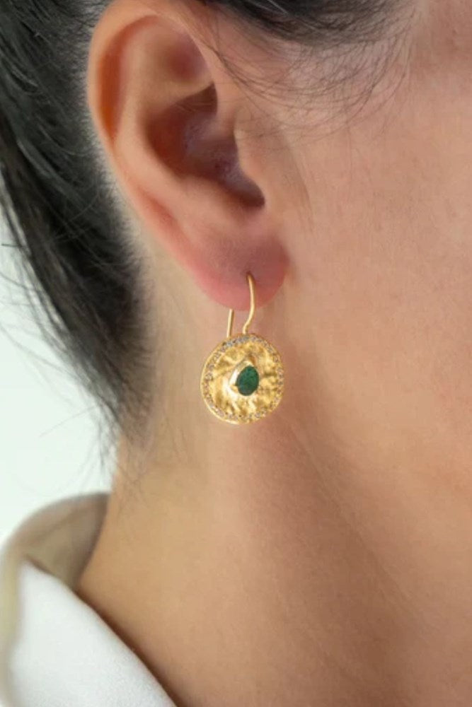 Shop Green Aventurine Majorelle Earrings by Rubyteva - Origen Imports