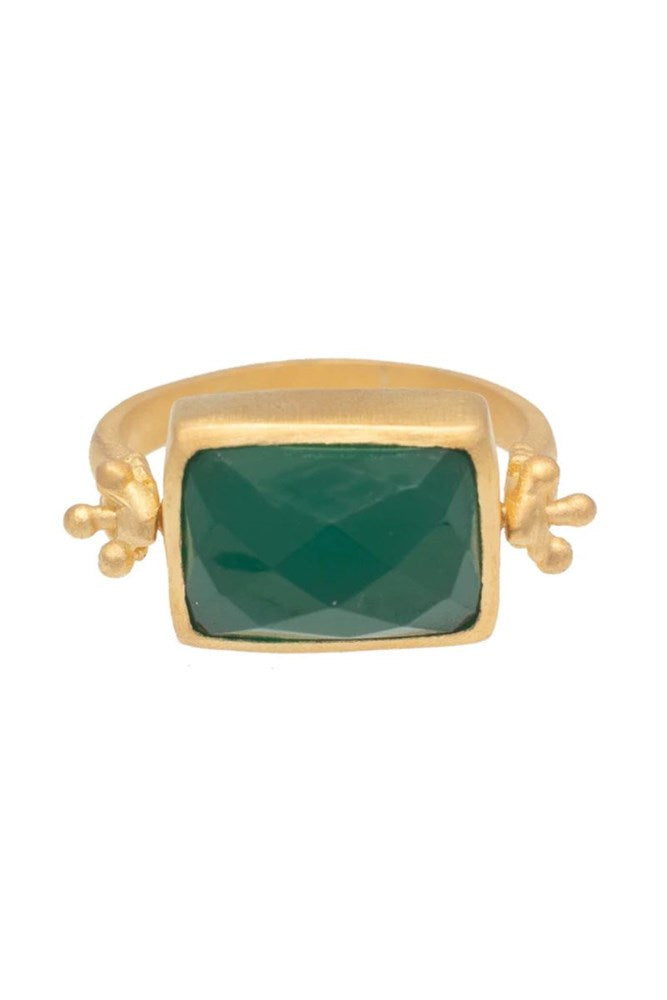 Shop Green Onyx Kasbah Ring by Rubyteva - Origen Imports