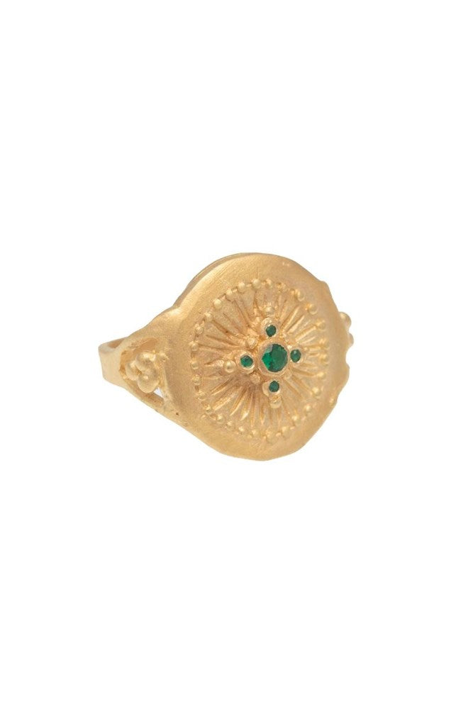 Shop Green Zircon Haveli Ring by Rubyteva - Origen Imports