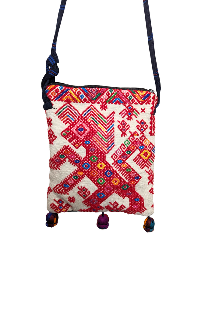 Shop Guatemalan 2 Zip Pompon Bag Medium - Origen Imports