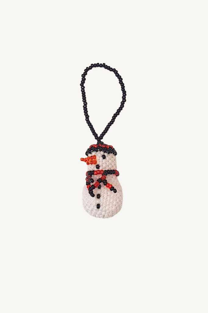 Shop Beaded Snowman Christmas Decoration - Origen Imports