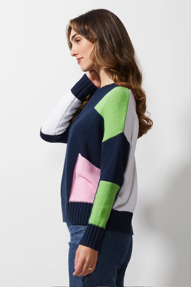 Intarsia Trim Jumper By LD Co