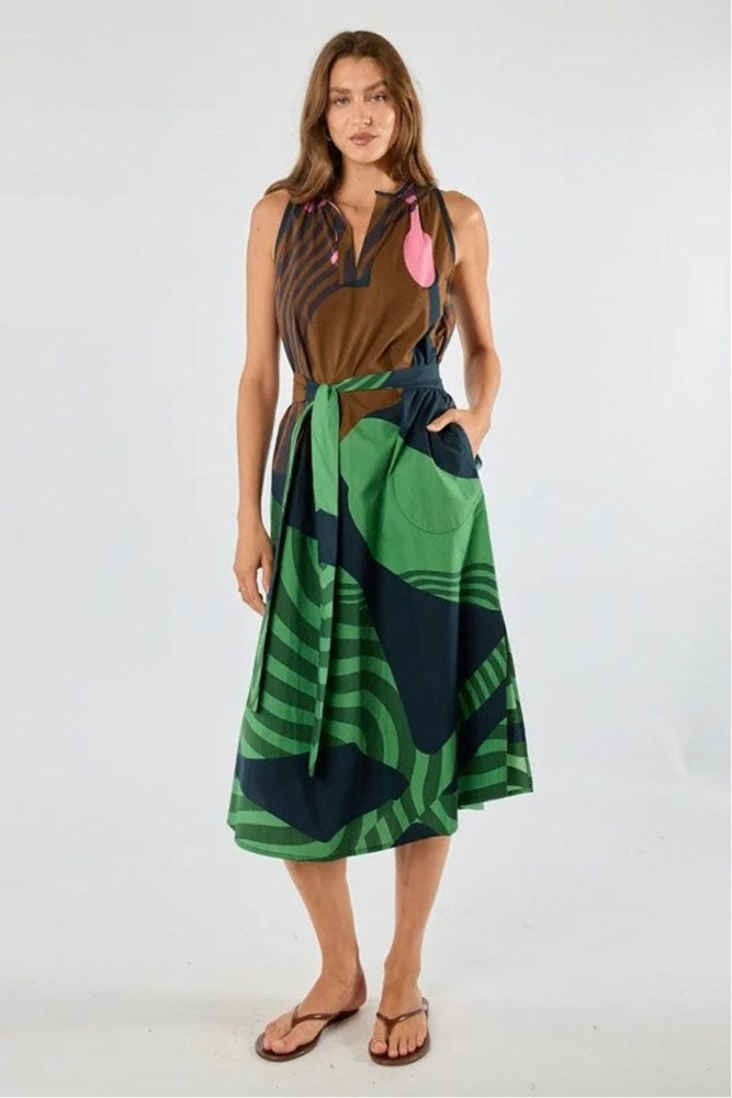 Papillon Sleeveless Cotton Print Dress By Itami