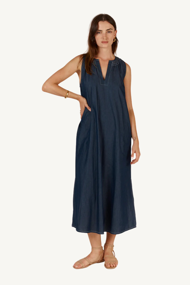 Denim Sleeveless Dress by Itami