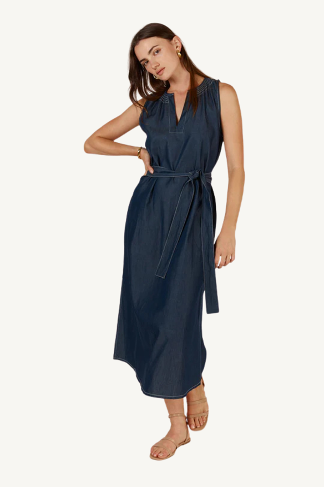 Denim Sleeveless Dress by Itami