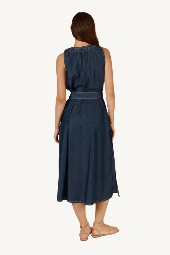 Denim Sleeveless Dress by Itami