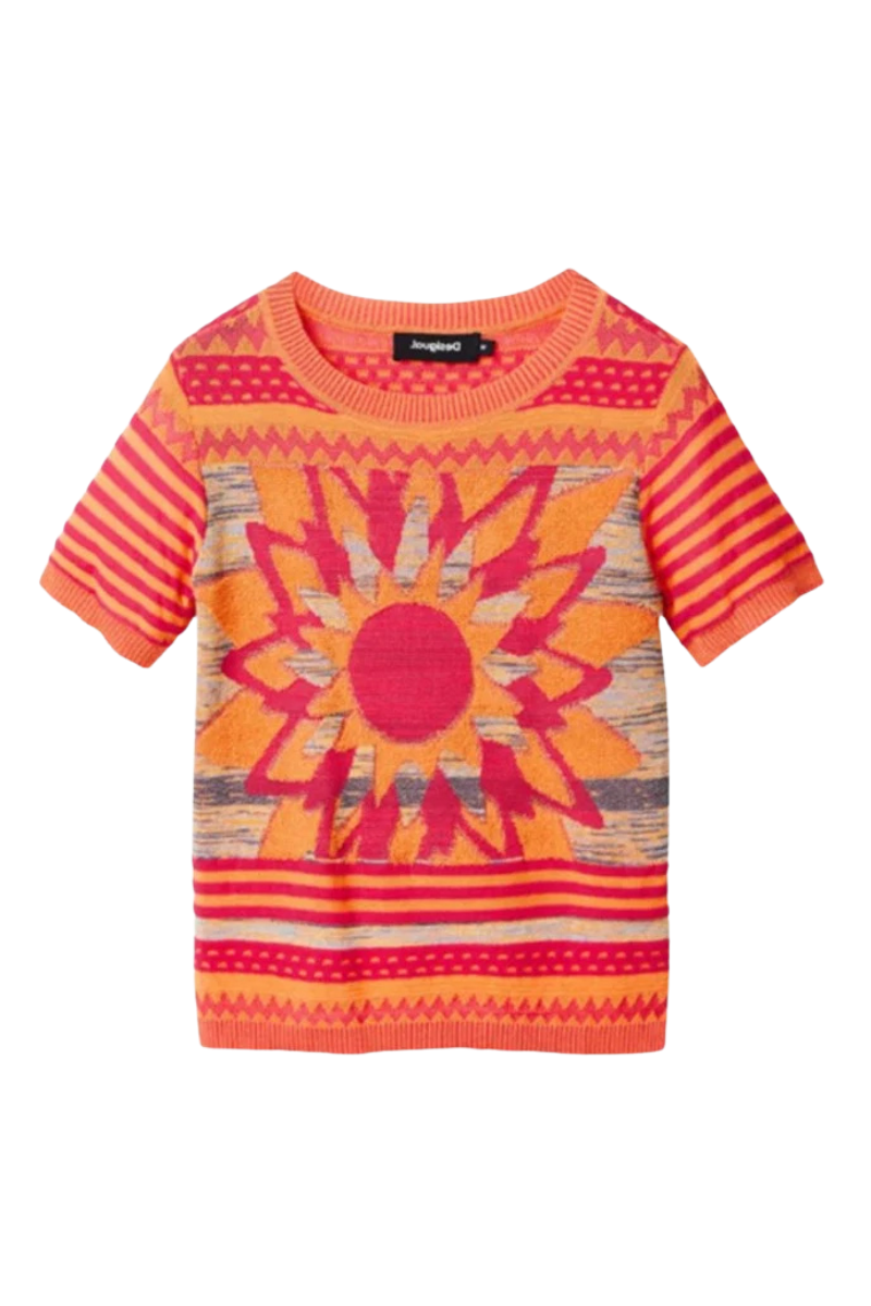 Knit Flower T-Shirt By Desigual