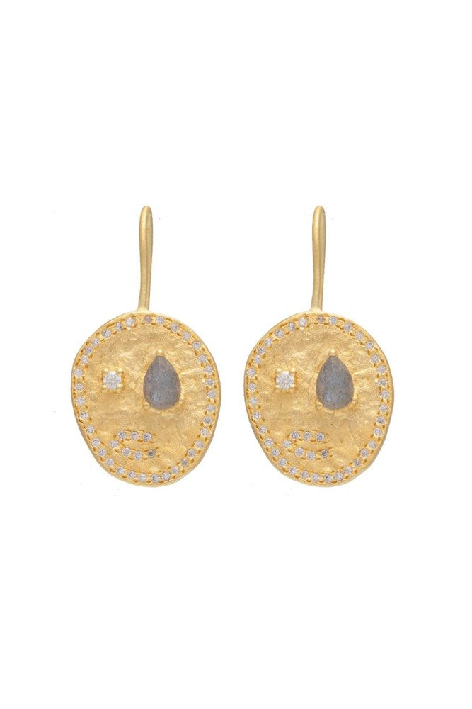 Shop Labradorite Alila Earrings by Rubyteva - Origen Imports