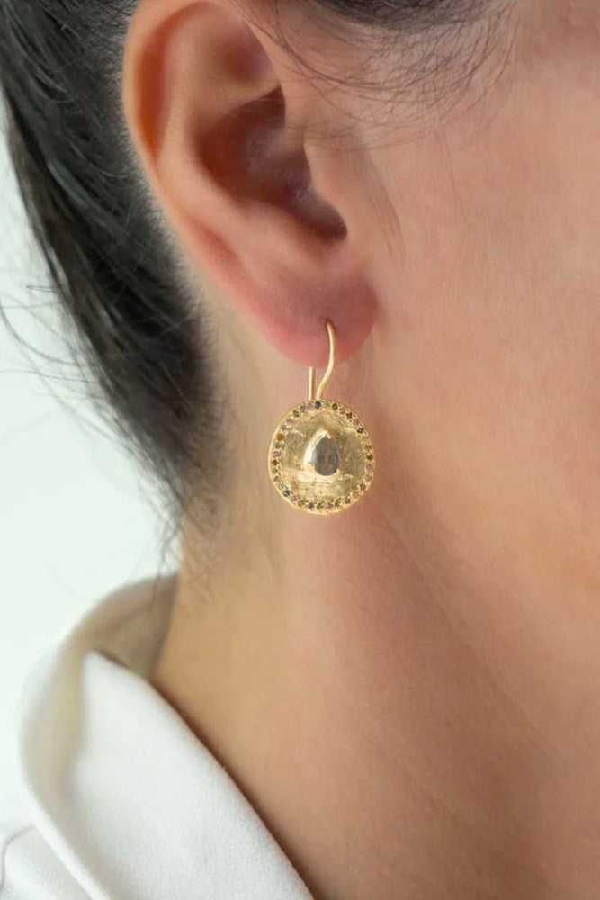 Shop Labradorite Majorelle Earrings by Rubyteva - Origen Imports