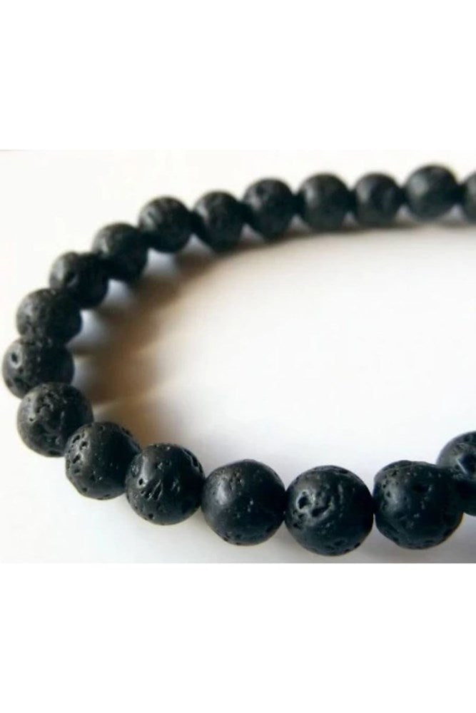 Shop Black Lava Stone Ball Elastic Bracelet – 6mm by Origen Imports - Origen Imports