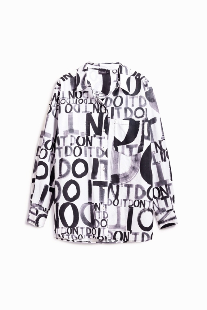 Lettering Shirt in White by Desigual