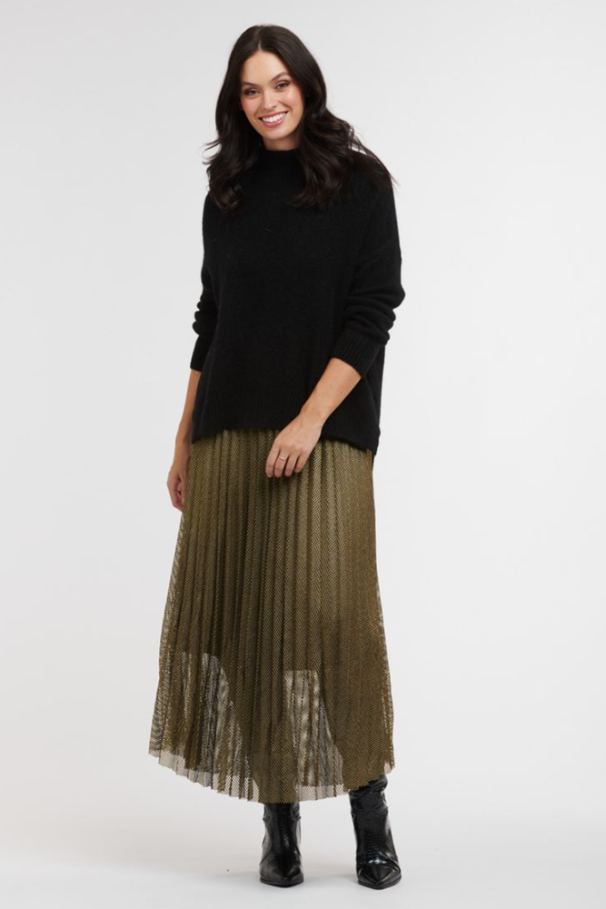 Shop Metallic Mesh Skirt By Love From Italy - Origen Imports