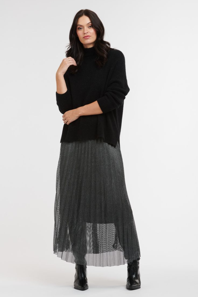 Shop Metallic Mesh Skirt By Love From Italy - Origen Imports