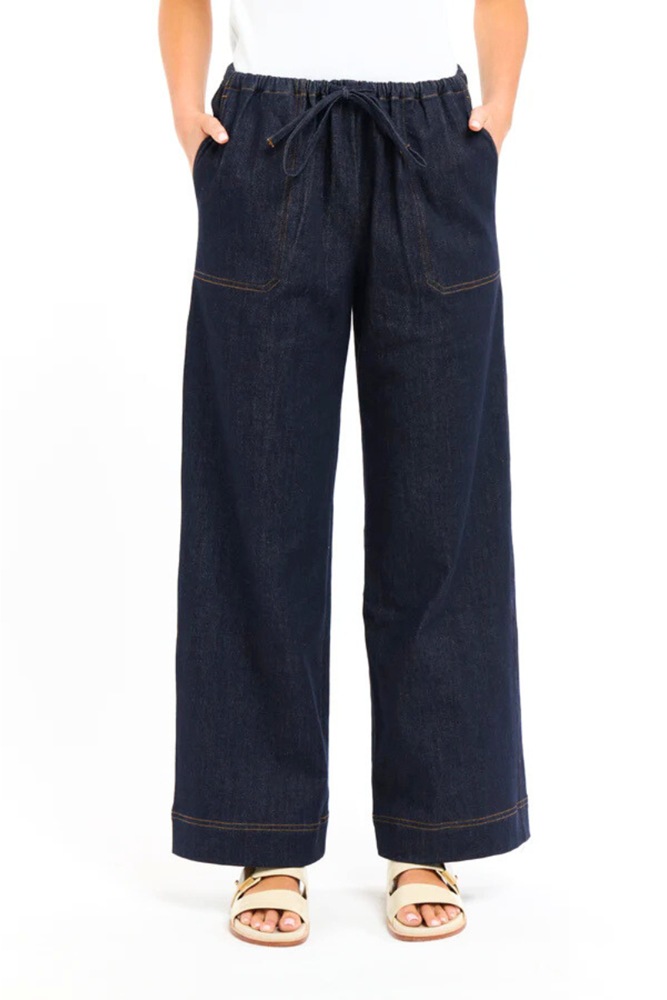 MISHA DRAWCORD DENIM PANTS