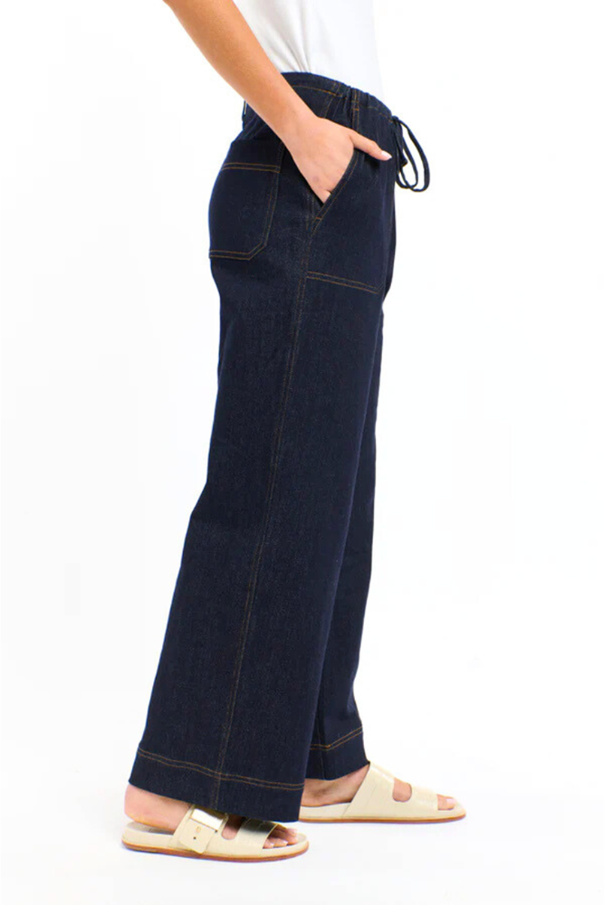 MISHA DRAWCORD DENIM PANTS