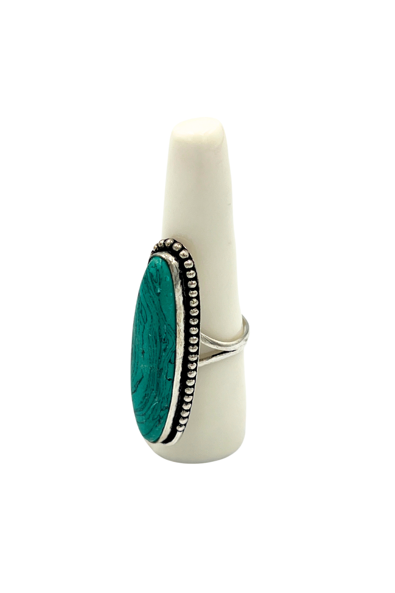 Shop Statement Style Malik Turquoise Silver Ring by Origen - Origen Imports