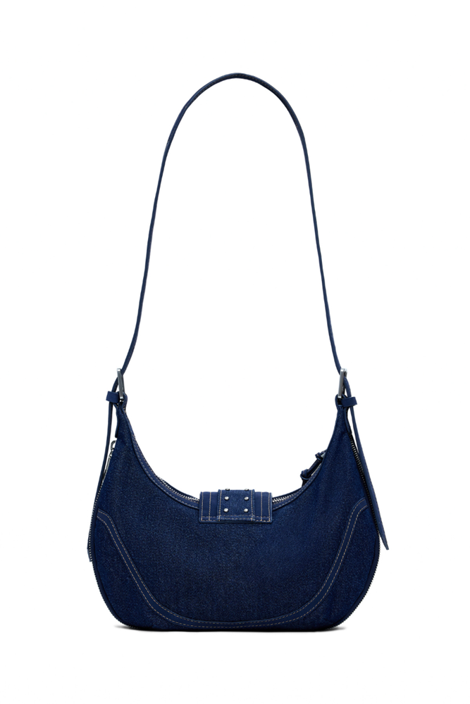 Medium Denim Bag with Buckles