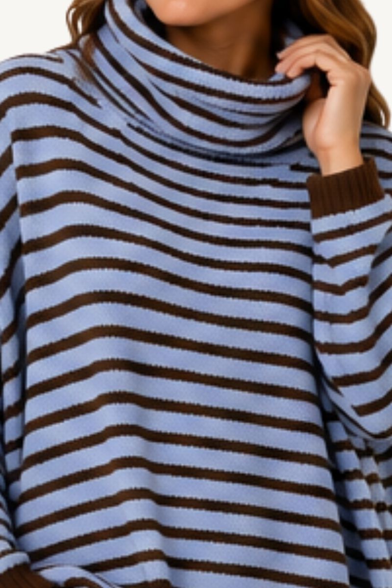 Mohair Blend Relaxed Stripe Jumper - Blue