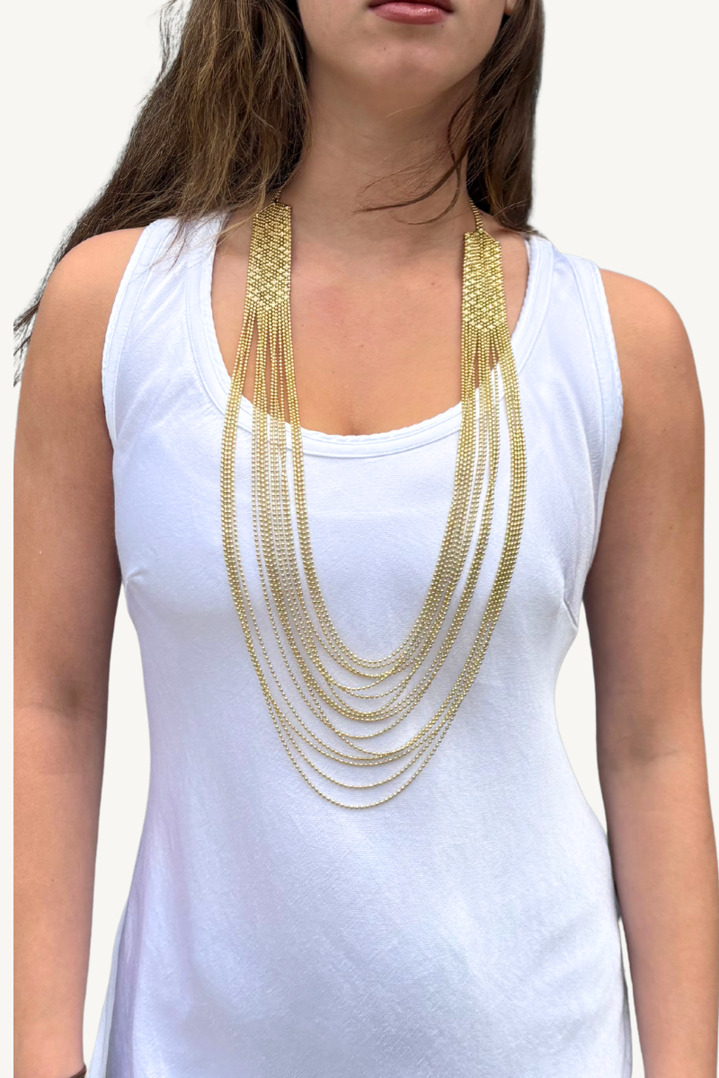 Gold Multi-Strand Layered Necklace by Origen