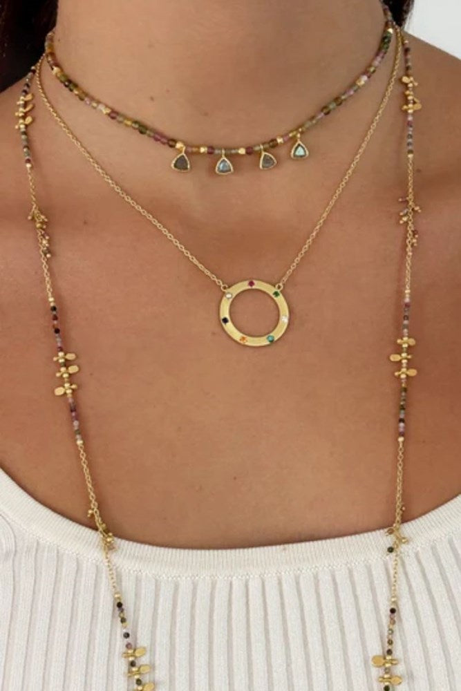 Shop Multi Tourmaline Mamounia Necklace by Rubyteva - Origen Imports