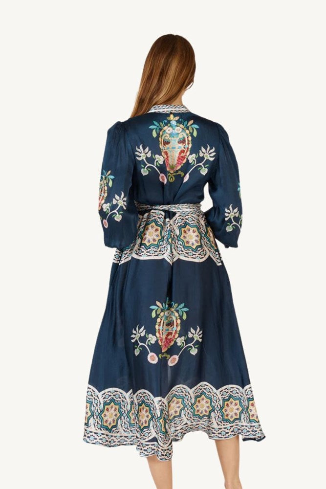 Shop Navy Boho Garcia Maxi Dress By Rubyyaya - Origen Imports