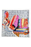 Traditional Indian Holy Cow Silk Embroidered Cushion