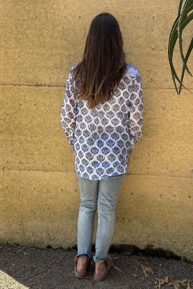 Navy Ziggy Boyfriend Shirt