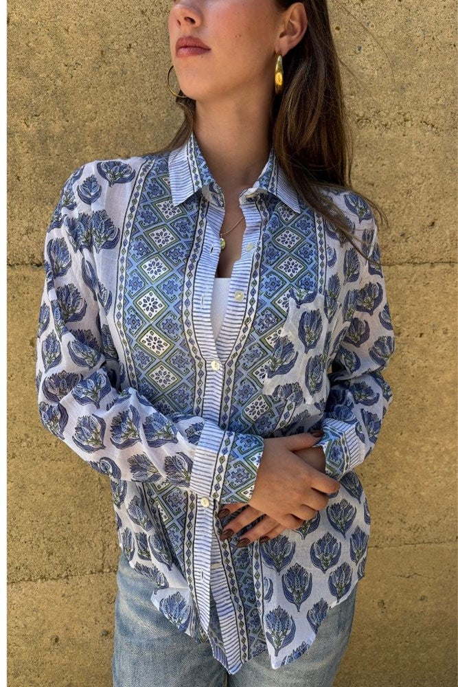 Navy Ziggy Boyfriend Shirt