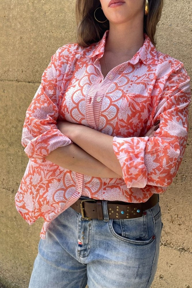 Orange Ziggy Boyfriend Shirt