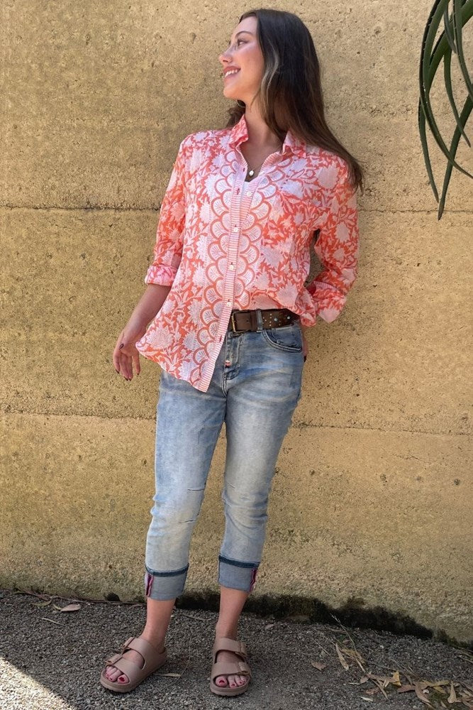 Orange Ziggy Boyfriend Shirt