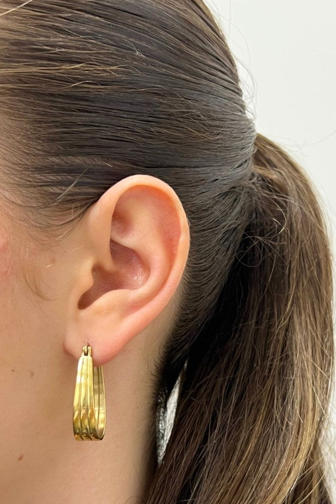 Shop Oval Brass Hoop Earrings By Origen Imports - Origen Imports