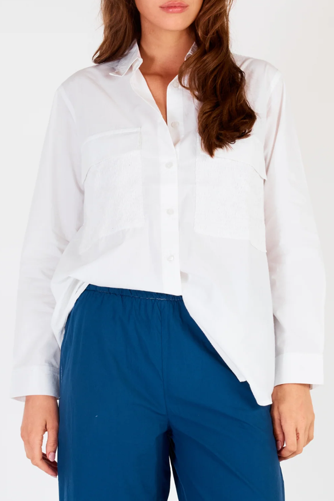 Shop Pamplone Shirred Pocket Shirt By Itami - Origen Imports