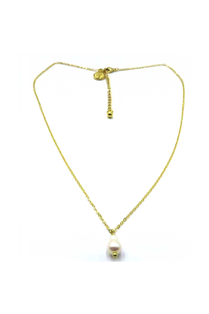 Shop Pearl & Palm Tree Charm Necklace - Origen Imports