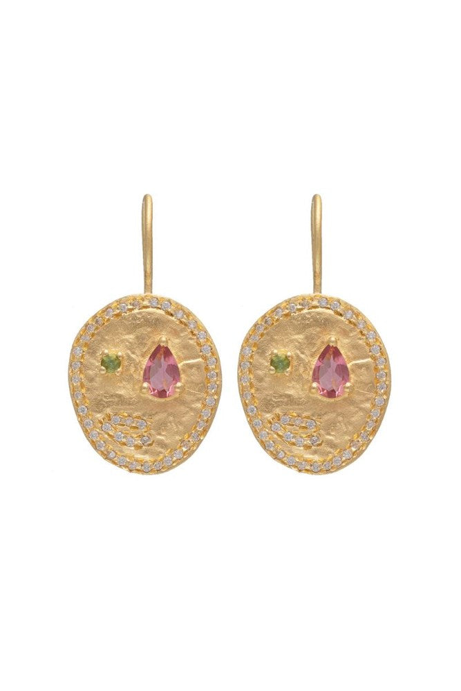 Shop Pink Tourmaline Alila Earrings by Rubyteva - Origen Imports