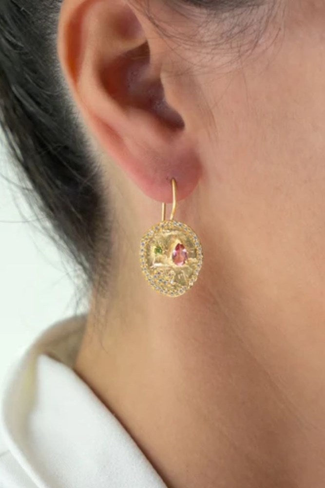 Shop Pink Tourmaline Alila Earrings by Rubyteva - Origen Imports