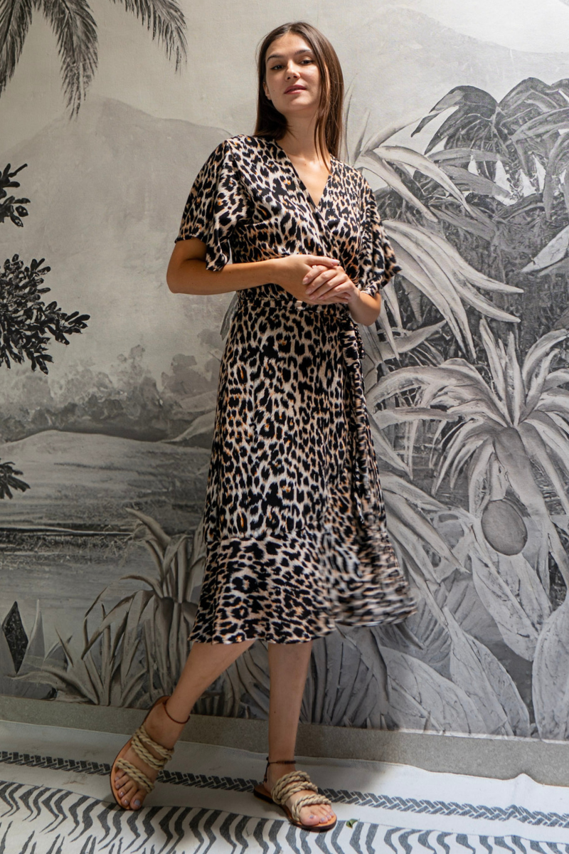 Shop Wrap Dress By Pixi Carnival - Midi - Origen Imports