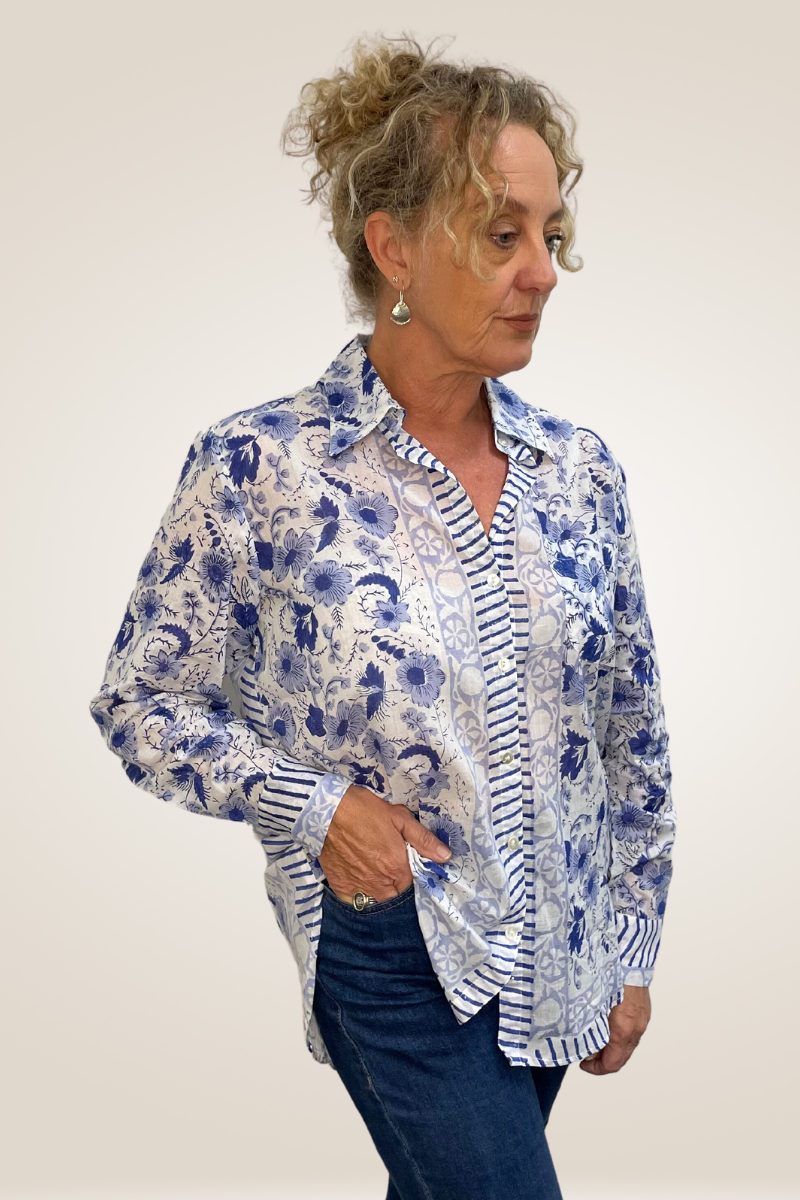 Shop Ziggy Boyfriend Cotton Shirt By Pixi Carnival - Origen Imports