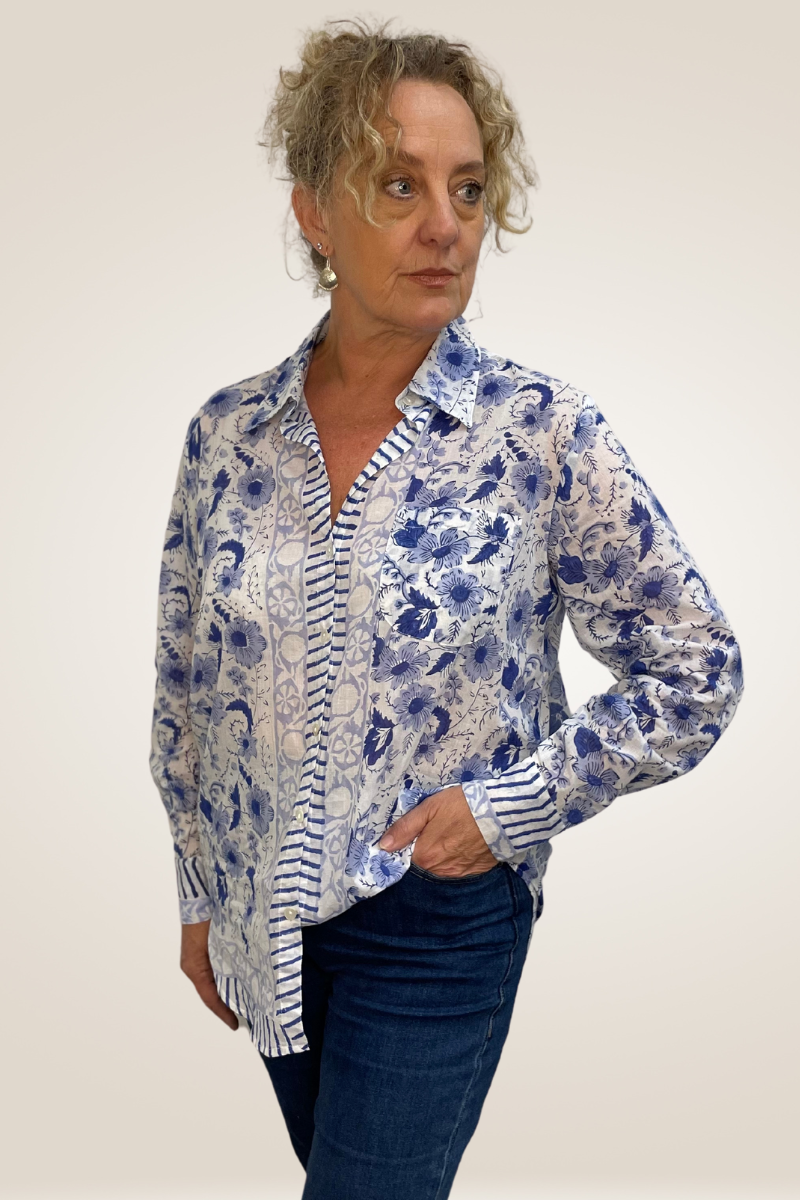 Shop Ziggy Boyfriend Cotton Shirt By Pixi Carnival - Origen Imports