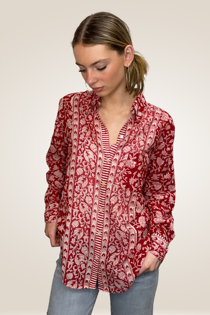 Shop Ziggy Boyfriend Cotton Shirt By Pixi Carnival - Origen Imports