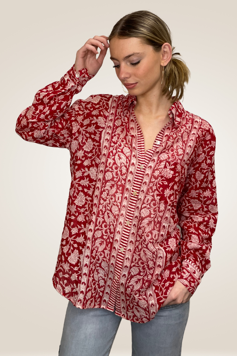 Shop Ziggy Boyfriend Cotton Shirt By Pixi Carnival - Origen Imports