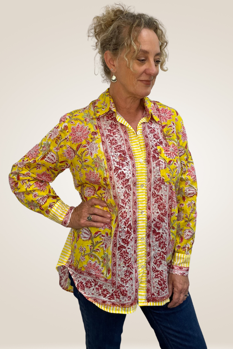 Shop Ziggy Boyfriend Cotton Shirt By Pixi Carnival - Origen Imports