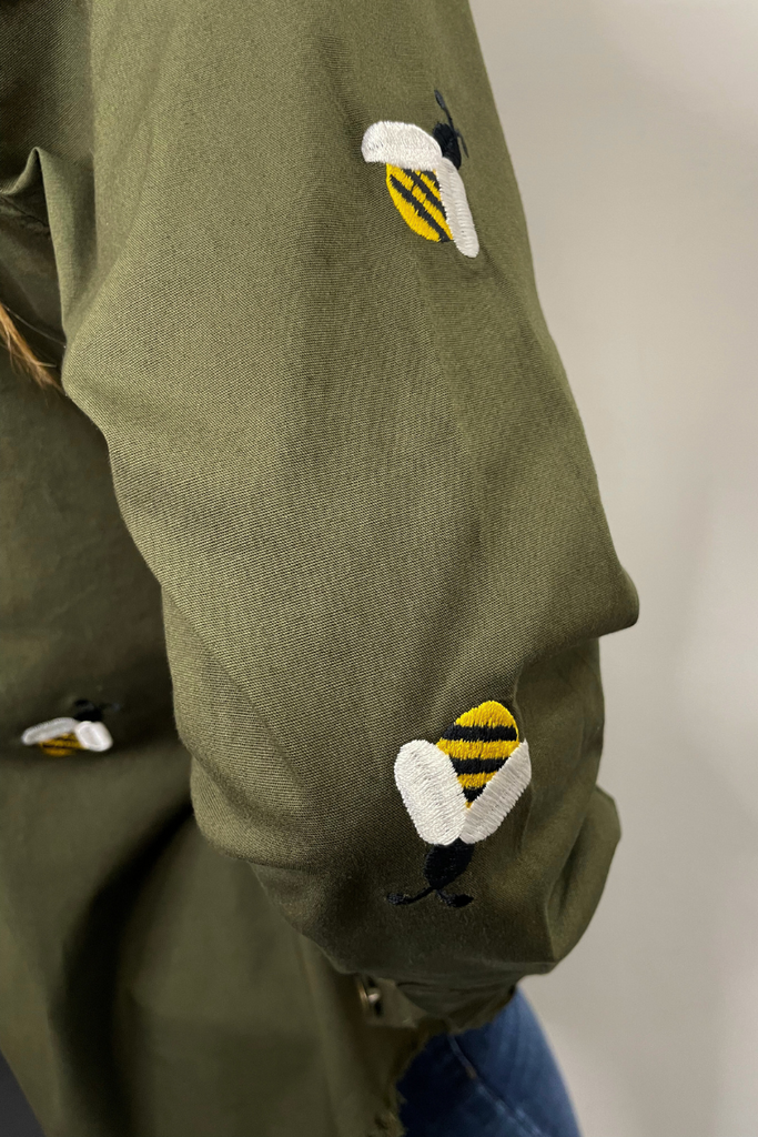 Shop Studded Bee Military Shirt By Pixi Carinval - Origen Imports