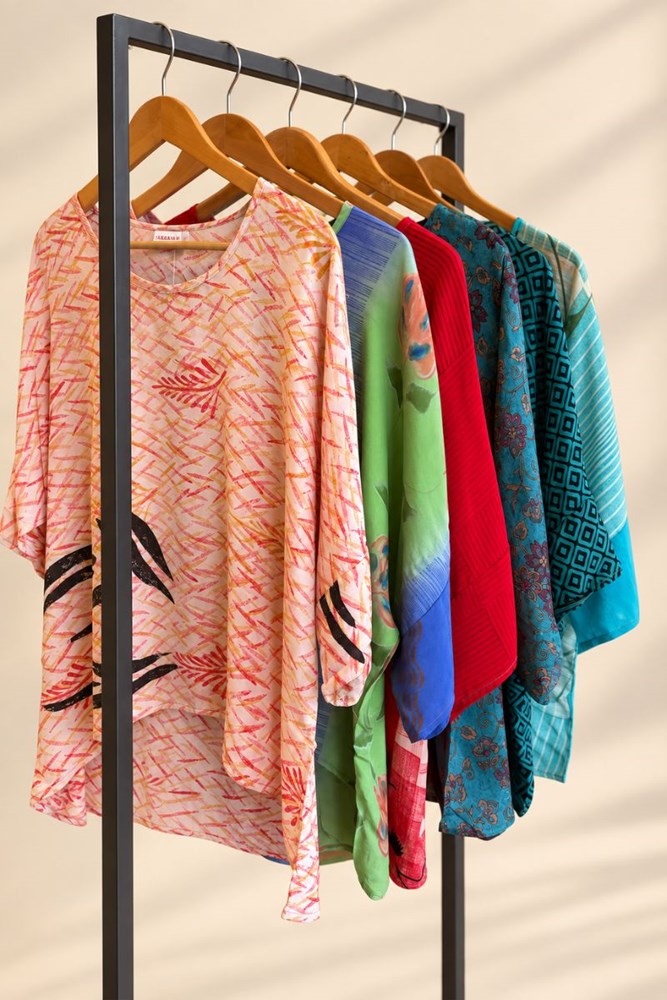 Repurposed Silk Round Neck Top