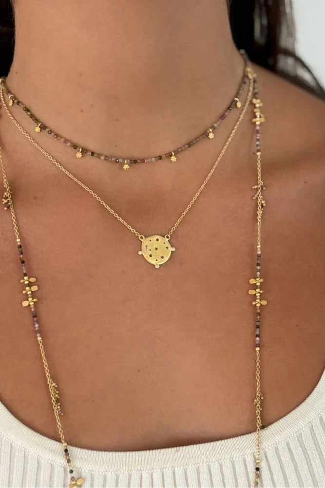 Shop Rosemary Multi Tourmaline Necklace by Rubyteva - Origen Imports
