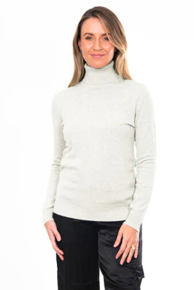 Shop Rosie Essential White Roll Neck Pullover By Bridge & Lord - Origen Imports