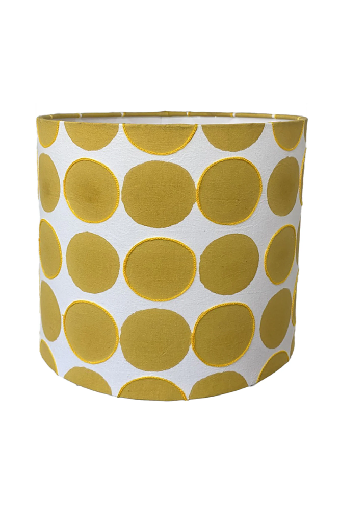 Shop Embroidered Polka Dot Drum Lampshade - Origen Imports