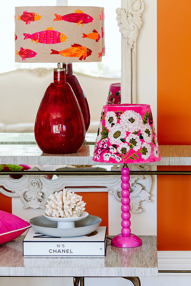 Shop Anemone Velvet Tapered Lampshade - Origen Imports