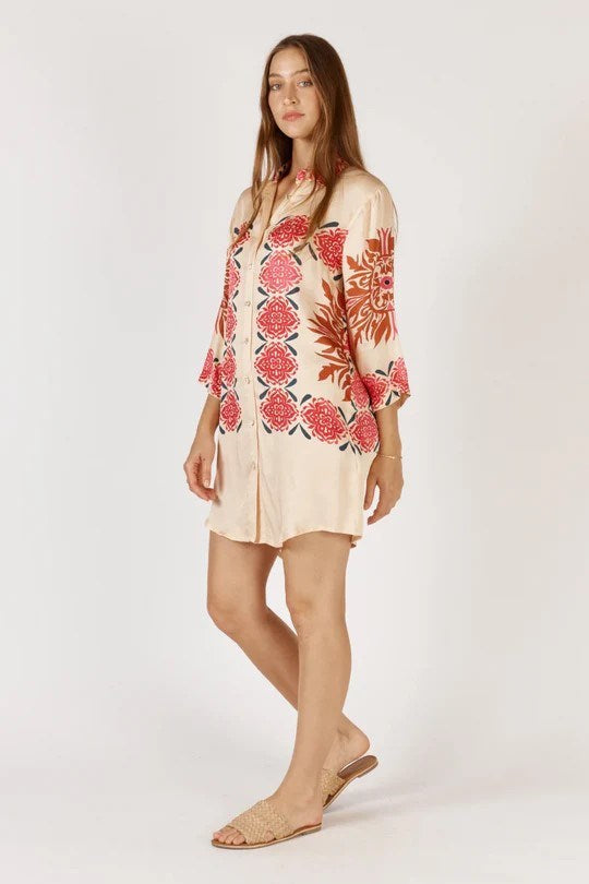 Agadir Shirtmaker Dress in Cream by Rubyaya